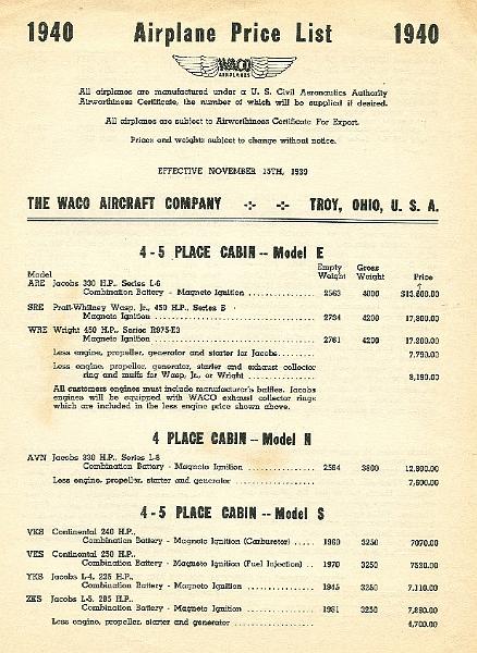 1940 Model E Price List.jpg - 1940 Model "E" Price List